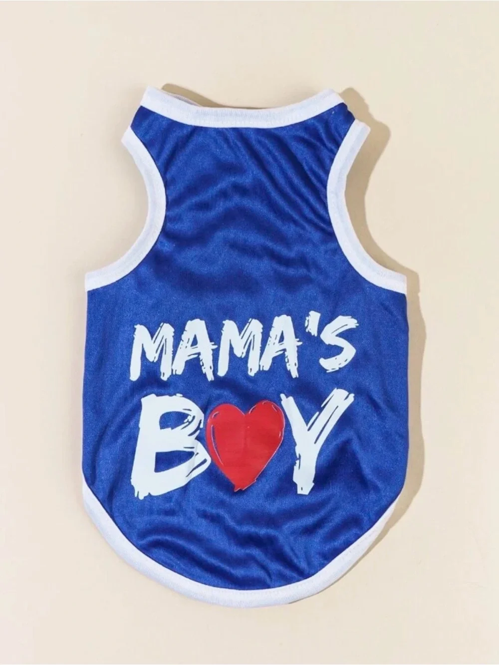 Blue 'Mama's Boy' Pet Tank with Red Heart